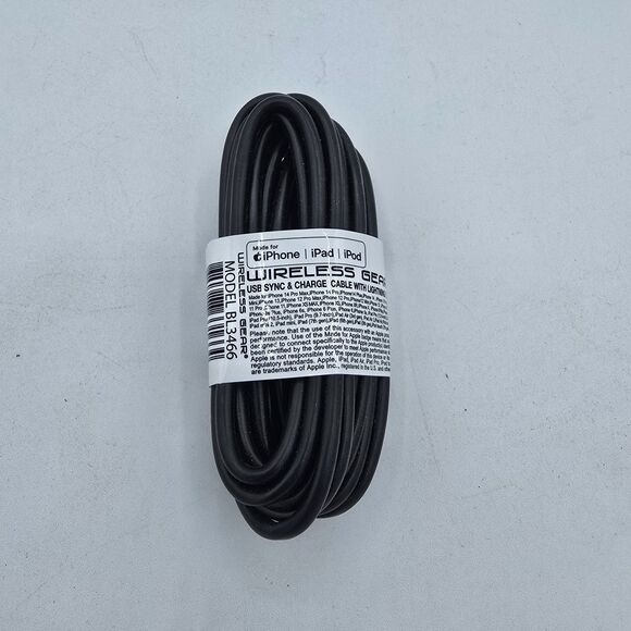 WirelessGear Other - 10 Foot Black Wireless Gear Charging Cable Heavy Duty For iPhone/iPad New